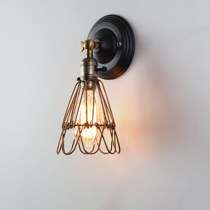 Contemporary Retro Iron Bracket Shade 1-Light Wall Sconce Lamp For Dining Room