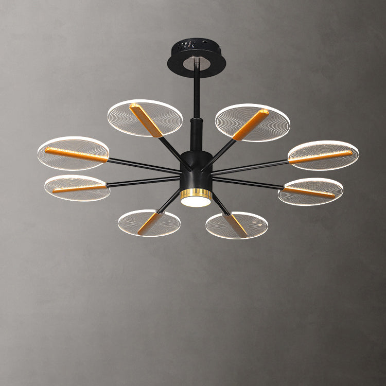 Contemporary Scandinavian Branch Round Iron Acrylic LED Chandelier For Living Room