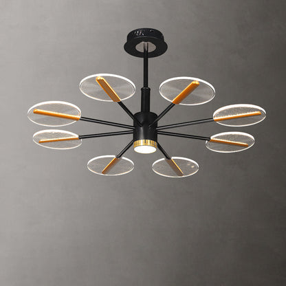 Contemporary Scandinavian Branch Round Iron Acrylic LED Chandelier For Living Room
