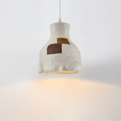 Japanese Wabi-sabi Pure White 1-Light Pendant Light