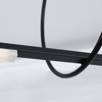 Modern Minimalist Long Strip Aluminum Acrylic LED Island Light Pendant Light For Living Room