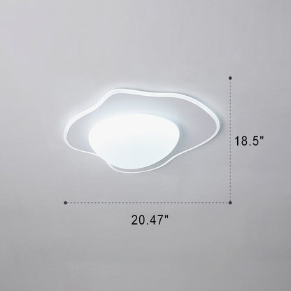 Modern Minimalist Cream Round LED Flush Mount Ceiling Light