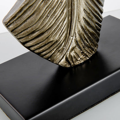 Modern Art Deco Leaf Resin Fabric Iron 1-Light Table Lamp For Living Room
