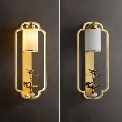 مصباح حائط LED بتصميم عقدة حلقية من النحاس الصيني الحديث 