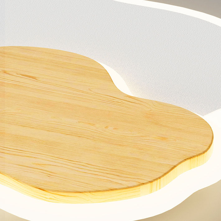 Japanese Minimalist Cloud Log Acrylic LED Flush Mount Lighting