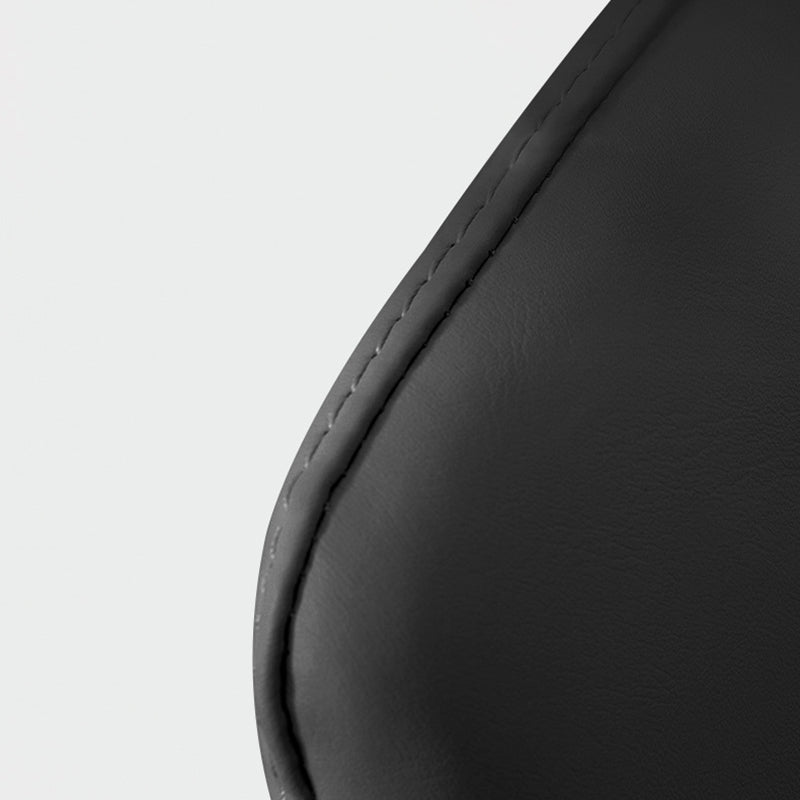 Modern Minimalist Rectangular Curved Seat Microfiber Leather Carbon Steel Dining Chair Backrest For Dining Room