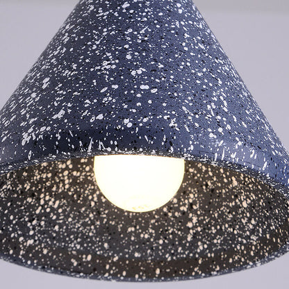 Modern Simplicity Conical Terrazzo 1-Light Pendant Light For Dining Room