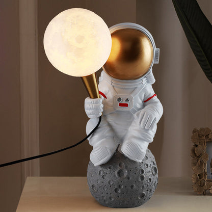 現代的でクリエイティブな樹脂製ABS製宇宙飛行士1灯テーブルランプ（寝室用） 