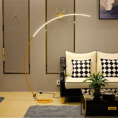 Minimalist Curved Line LED Aluminum Standing Floor Lamp