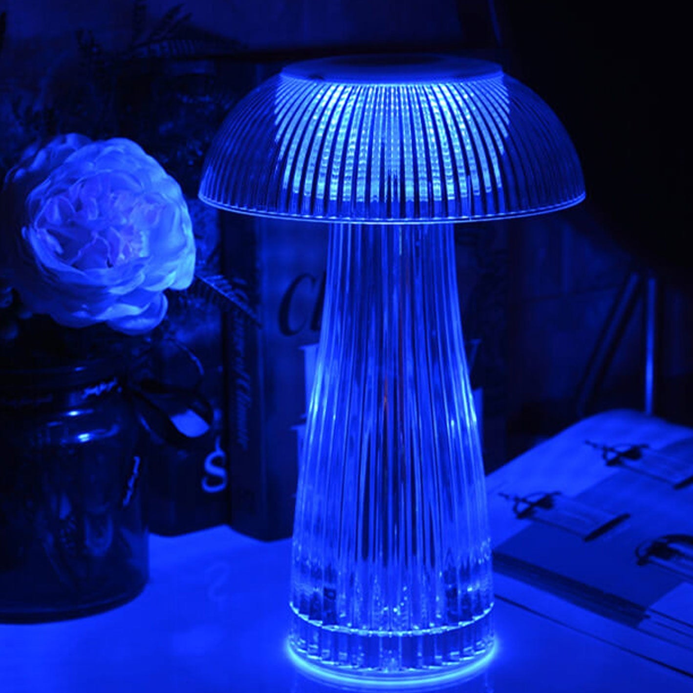 Creative Mushroom PMMA Dazzling Touch Charge LED Decorative Table Lamp