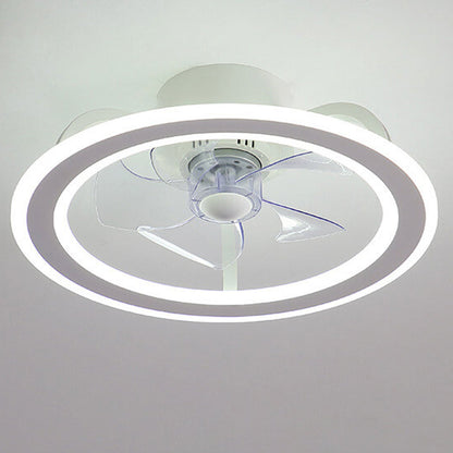 Nordic Creative Round LED Semi-Flush Mount Ceiling Fan Light