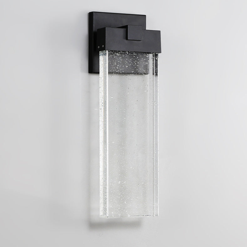 Modern Simplicity Waterproof Aluminum Crystal Rectangular LED Wall Sconce Lamp For Outdoor Patio