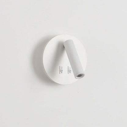 Modern Simplicity Iron Aluminum Rotate Circular LED Wall Sconce Lamp For Bedroom