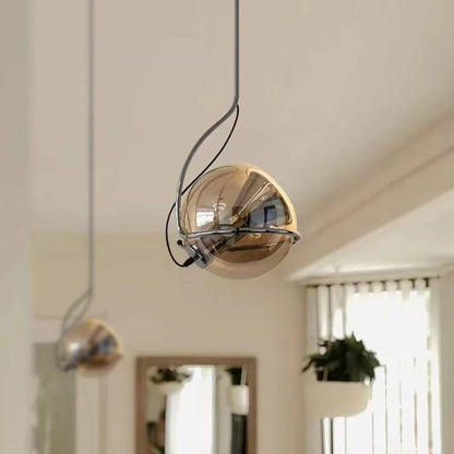 Modern Simplicity Iron Glass Ball 1-Light Pendant Light For Living Room