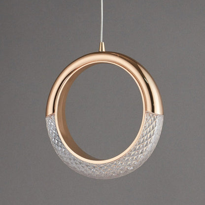 Contemporary Scandinavian Moon Circle Alloy PMMA LED Pendant Light For Bedroom