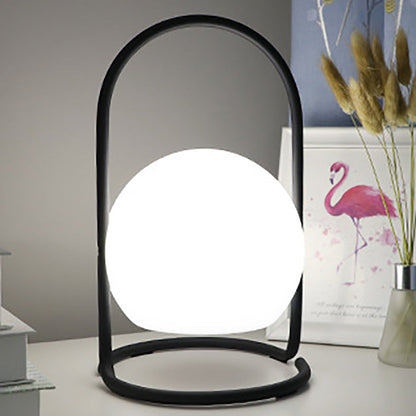 Contemporary Nordic Metal PE Ball Egg Cube Cylinder LED Hanging Rechargeable Table Lamp For Bedside