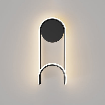 مصباح حائطي عصري من الحديد والألومنيوم والأكريليك بتصميم دائري مع خطاف LED لغرفة النوم 