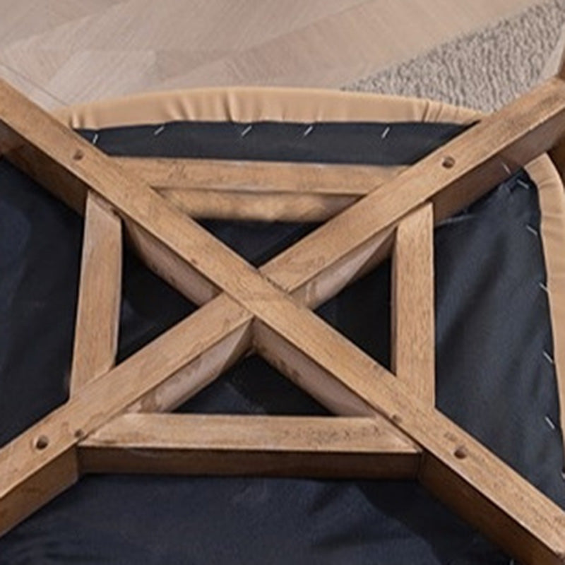 Contemporary Simplicity Square Artificial Leather Upholstered Wood Dining Chair Backrest Armrest For Dining Room