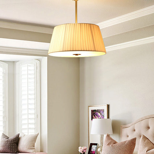 Modern Fabric 1-Light Drum Semi-Flush Mount Lighting