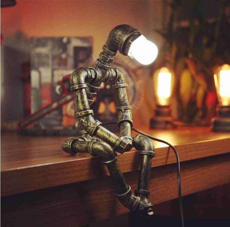 Retro Industrial 1-Light Robot Table Lamps