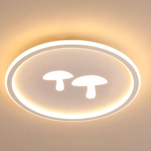 Modern Round Acrylic Shade Mushroom Pattern LED Flush Mount Light