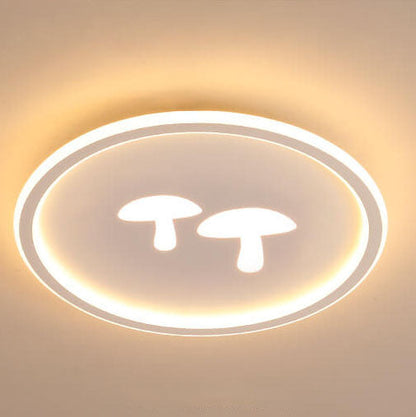 Modern Round Acrylic Shade Mushroom Pattern LED Flush Mount Light