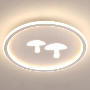 Modern Round Acrylic Shade Mushroom Pattern LED Flush Mount Light
