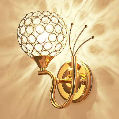 Contemporary Creative Crystal Ball 1- Light Wall Sconce Lamp For Living Room