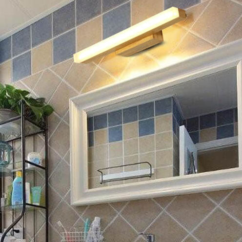 Modern Wood Linear LED Mirror Front Light Wall Sconce Lamps