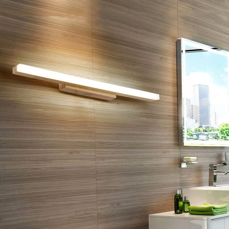Modern Wood Linear LED Mirror Front Light Wall Sconce Lamps
