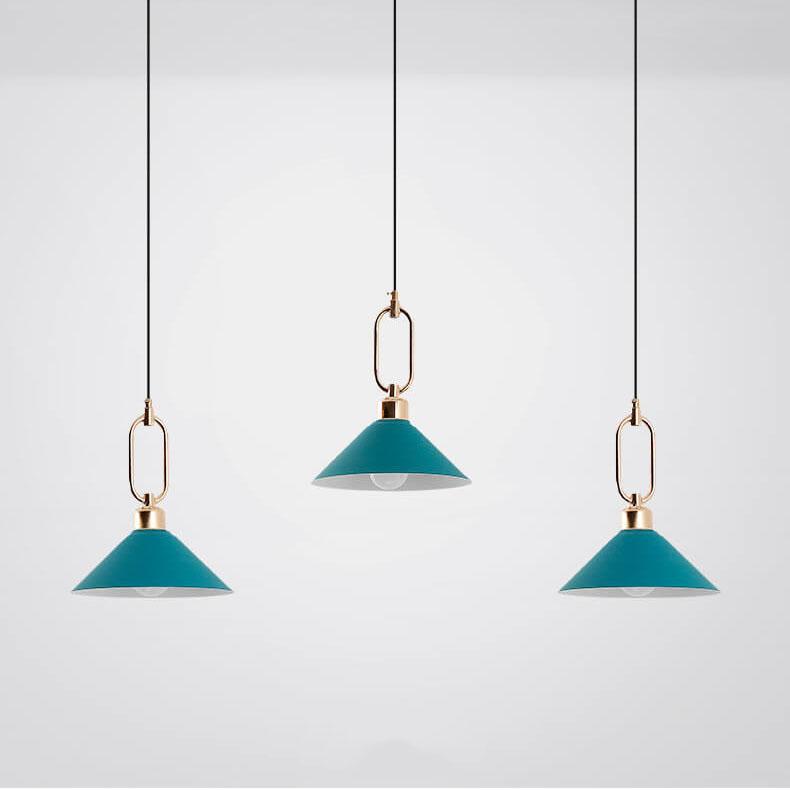 Modern Macarons Umbrella Shade 1/3-Light Metal Ring Pendant Light