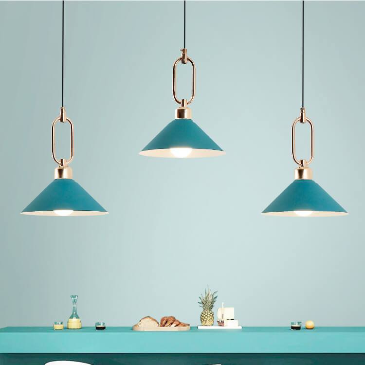 Modern Macarons Umbrella Shade 1/3-Light Metal Ring Pendant Light
