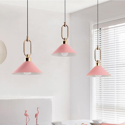 Modern Macarons Umbrella Shade 1/3-Light Metal Ring Pendant Light