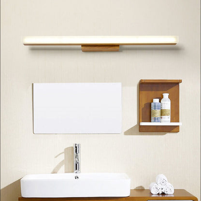 Modern Wood Linear LED Mirror Front Light Wall Sconce Lamps