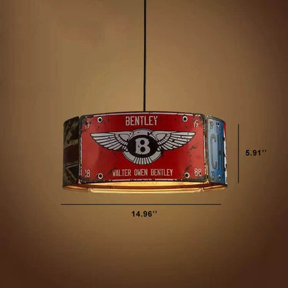 Retro Creative License Plate Metal 3-Light Chandelier