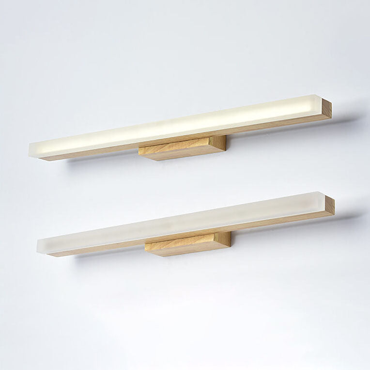 Modern Wood Linear LED Mirror Front Light Wall Sconce Lamps