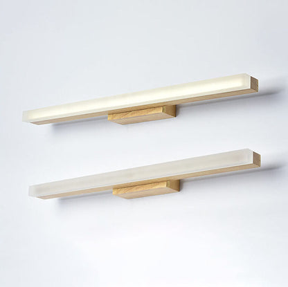 Modern Wood Linear LED Mirror Front Light Wall Sconce Lamps