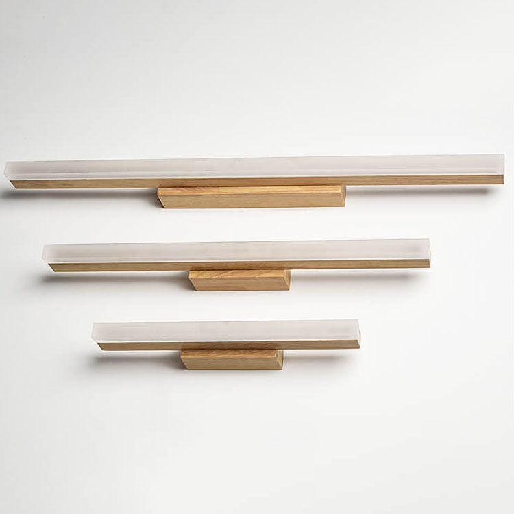 Modern Wood Linear LED Mirror Front Light Wall Sconce Lamps