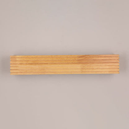 Modern Solid Wood Rectangular Linear LED Mirror Front Light Wall Sconce Lamps