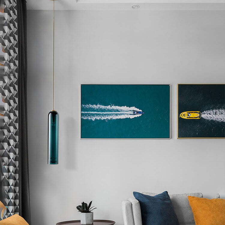 Minimalist Tube-Shaped Glass 1-Light LED Pendant Light