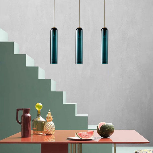 Minimalist Tube-Shaped Glass 1-Light LED Pendant Light