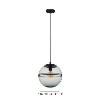 Modern Minimalist Color Glass Orb 1-Light Pendant Light