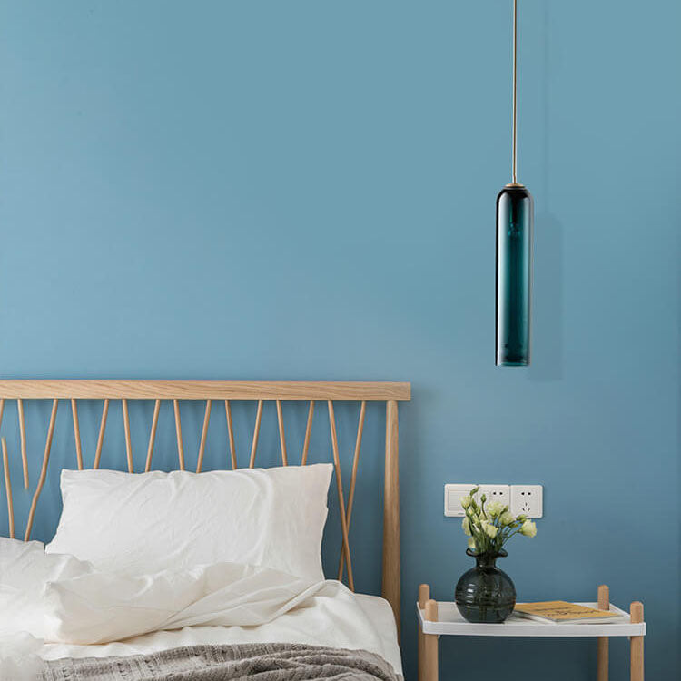 Minimalist Tube-Shaped Glass 1-Light LED Pendant Light