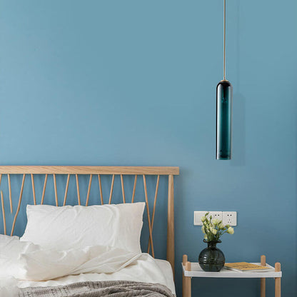 Minimalist Tube-Shaped Glass 1-Light LED Pendant Light