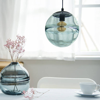 Modern Minimalist Color Glass Orb 1-Light Pendant Light
