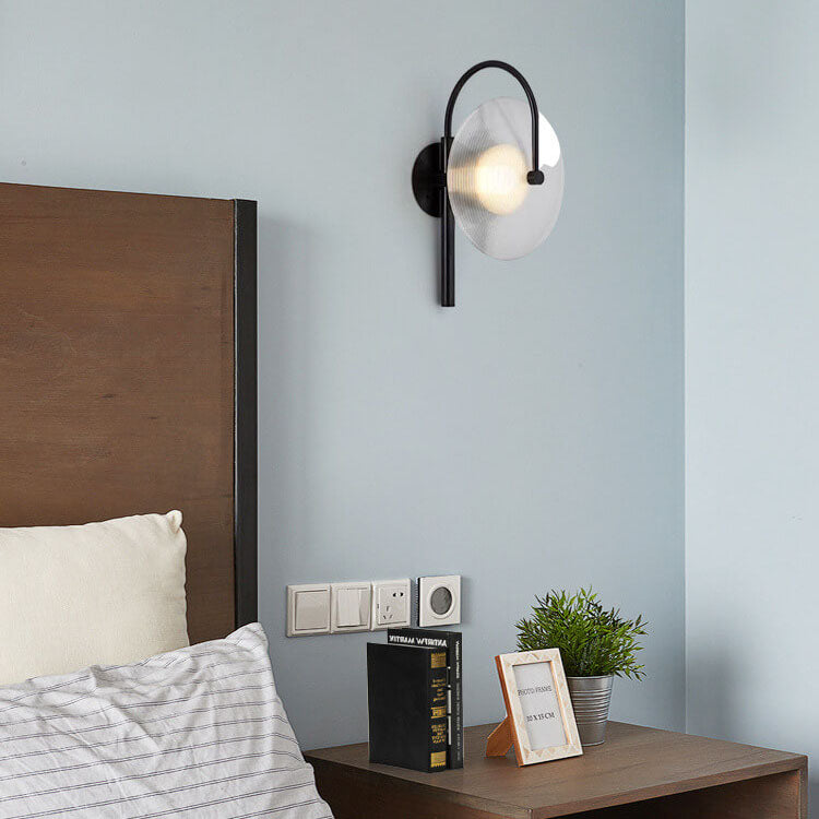 مصباح حائط LED زجاجي بتصميم قوس إبداعي حديث مزود بمصباح واحد 