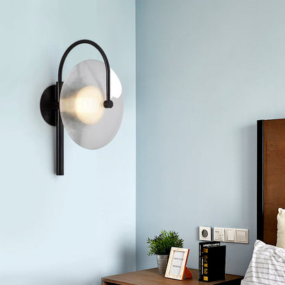 مصباح حائط LED زجاجي بتصميم قوس إبداعي حديث مزود بمصباح واحد 