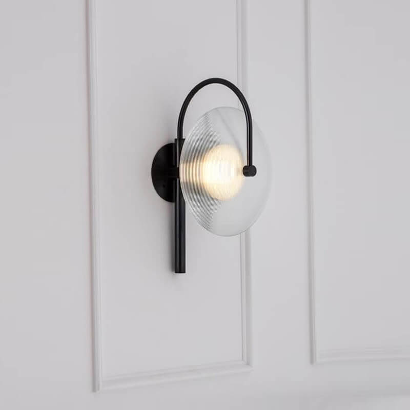 مصباح حائط LED زجاجي بتصميم قوس إبداعي حديث مزود بمصباح واحد 