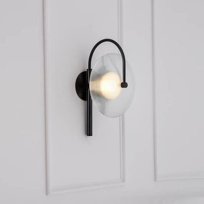 مصباح حائط LED زجاجي بتصميم قوس إبداعي حديث مزود بمصباح واحد 