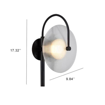 مصباح حائط LED زجاجي بتصميم قوس إبداعي حديث مزود بمصباح واحد 